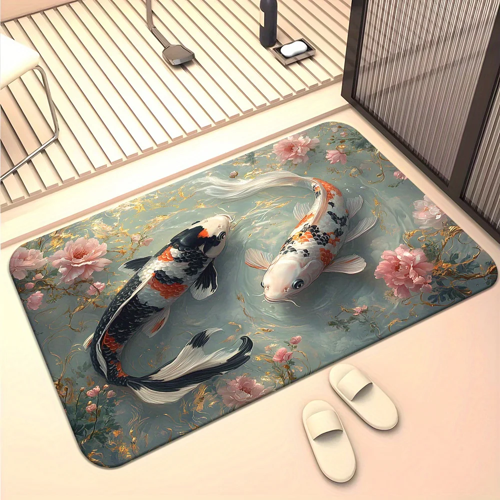 Chinese Dragon Bath Mat White Dragon Floor Mat Non Slip Bathroom Rug Soft Carpet Welcome Mats Front Door Home Decor