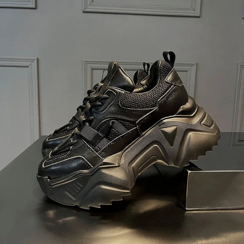 Women's Thick Sole Increased New Mesh Casual Sports Shoes Outdoor Fashion All-Match Women's Shoes Hiking Casual Shoes Size 35-40