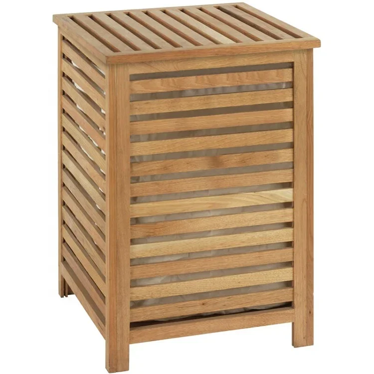 Household Washing Room Dirty Clothes Storage Bamboo Hamper Laundry Basket with Lids