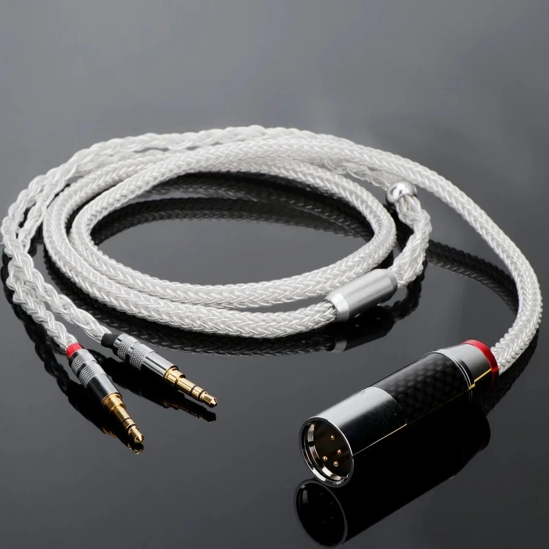 16cores 100% Pure Silver Headphone Cable for Hifiman Sundara Ananda He400i He400se HE4XX HE560 HE-350 HE1000se HE6se Arya