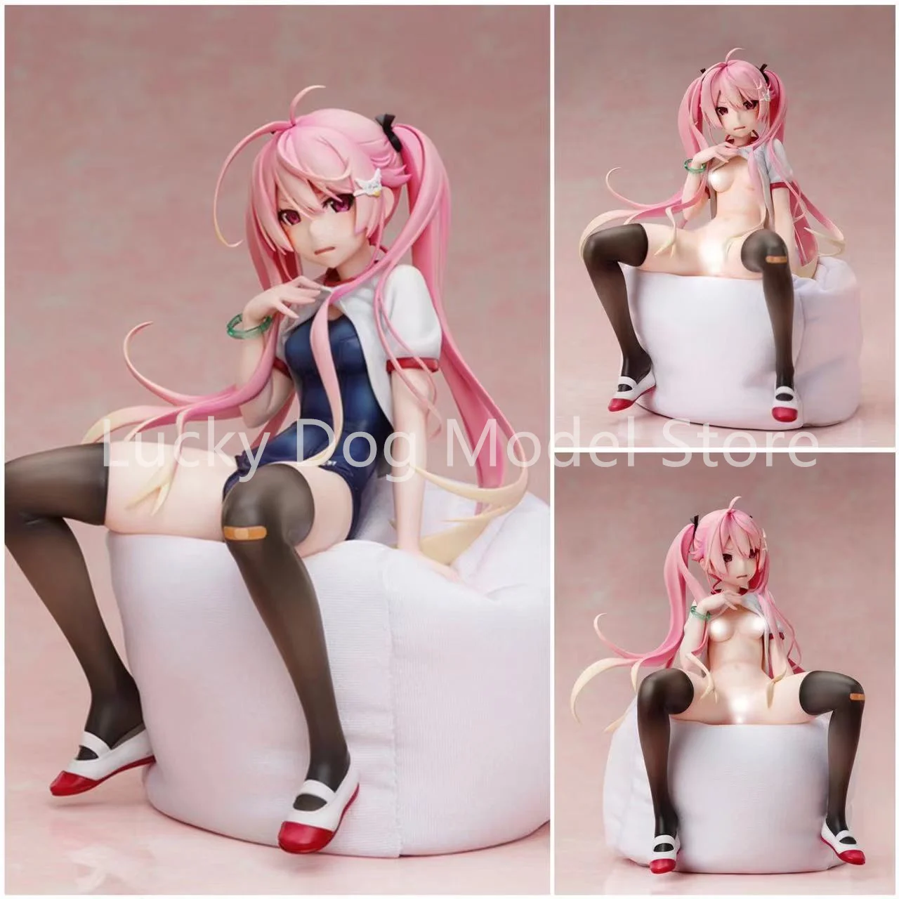 100% Original:Pink Sukumizu Swimsuit Girl 1/5.5 PVC Action Figure Anime Model Toys Collection Doll Gift