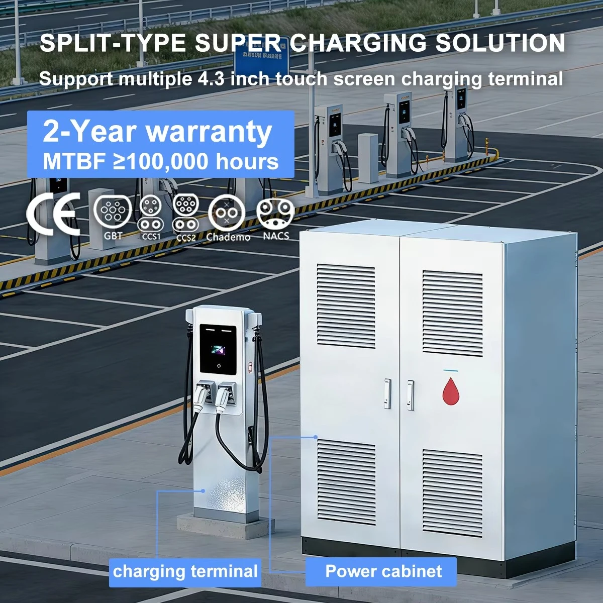 High Quality 800KW DC Electric Split Charging Station for Public Commercial Parking Lots Electric Charger Car Station Ev Charge