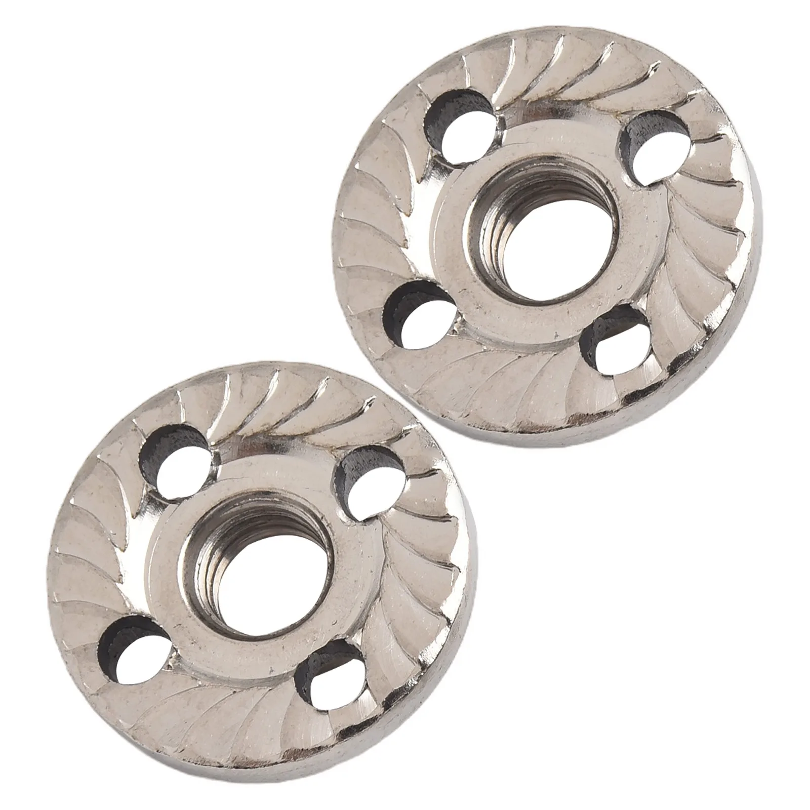 High Quality New Pressure Plate Hexagon Nut Metal Silver 2pcs Angle Grinder Fitting Tool Four-hole Power Tools