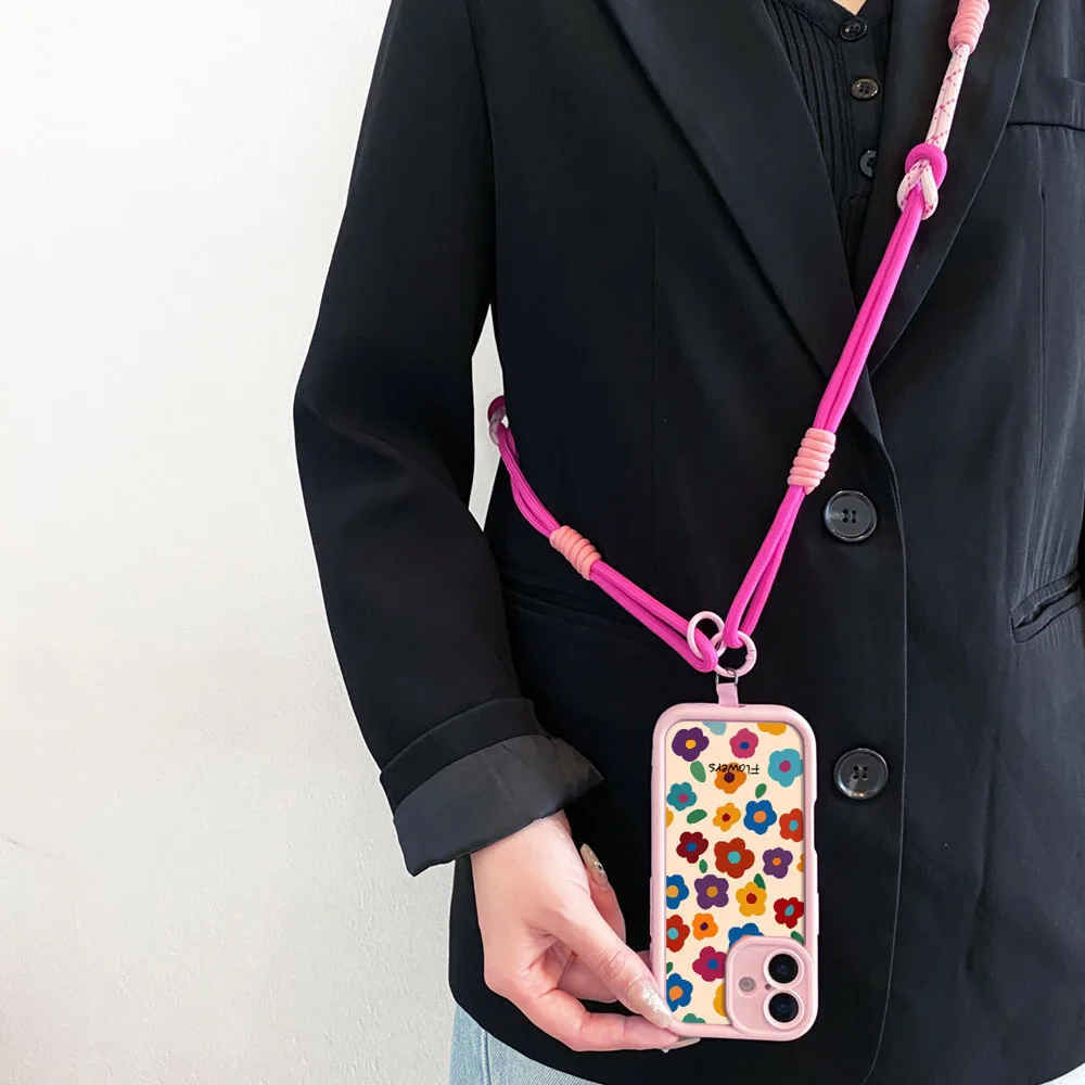 Ypm5Crossbody الحبل قلادةRopeCaseFor Redmi ملاحظة 14 13 12 11 10 9 8 7 برو زائد 11s 14s 13C 12C 14C 9C 10C الأزهار غطاء الهاتف