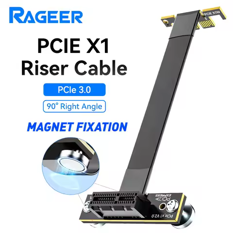 RAGEER PCIe 3.0 x1 to M.2 NVMe adapter with 10cm 90&deg; cable, works with WiFi cards &amp; M.2 adapters