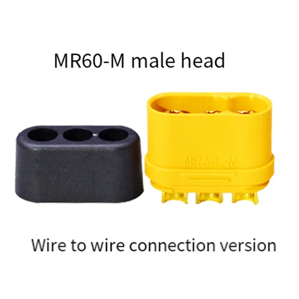 BAAA-10Pair MR60 MR 60 Fireproof Female Male Three-Core Connector with Sheath 3.5mm Brass Gold Plated for Lipo ESC RC Model