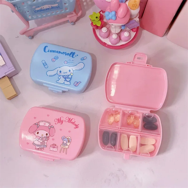 Sanrio Hello Kittle Pill Organizer Portable Earring Ring and Necklace Organizer Cute - Lightweight Portable Durable Storage Box