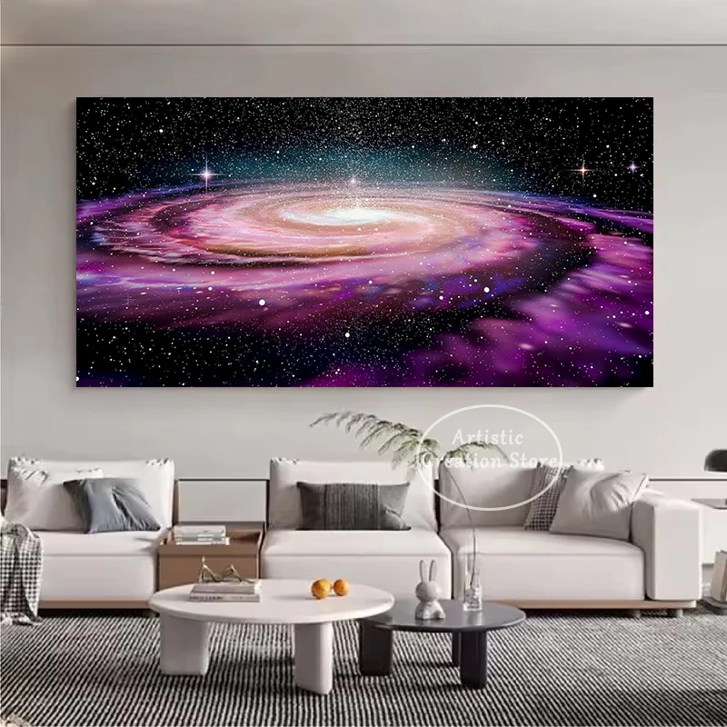 الفضاء الفن درب التبانة غالاكسي الأرجواني الكونية سديم النجوم ليلة الكون المشارك حائط لوح رسم الفن صور ديكور المنزل #4