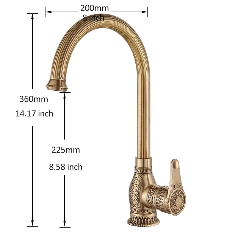 Vidric Carved Antique Brass Basin Faucet Deck Mounted Stripe Wash Sink Faucet Single Lever Mixer Tap Bathroom Basin torneiras