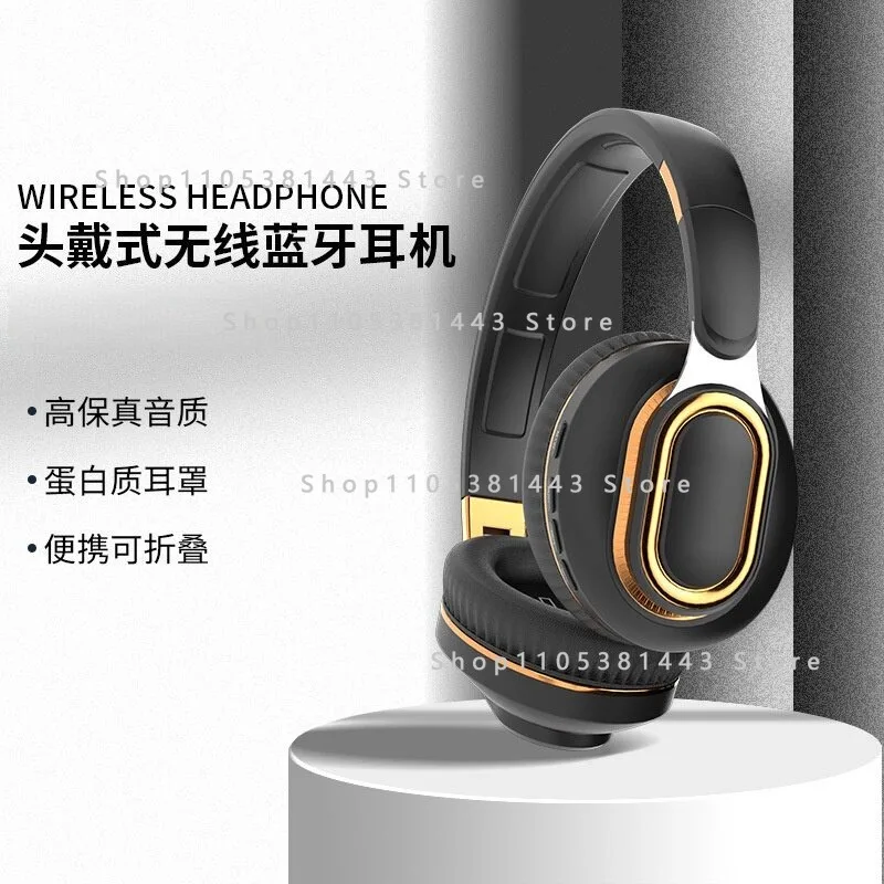 Foldable, retractable wireless headphones with deep bass and stereo sound