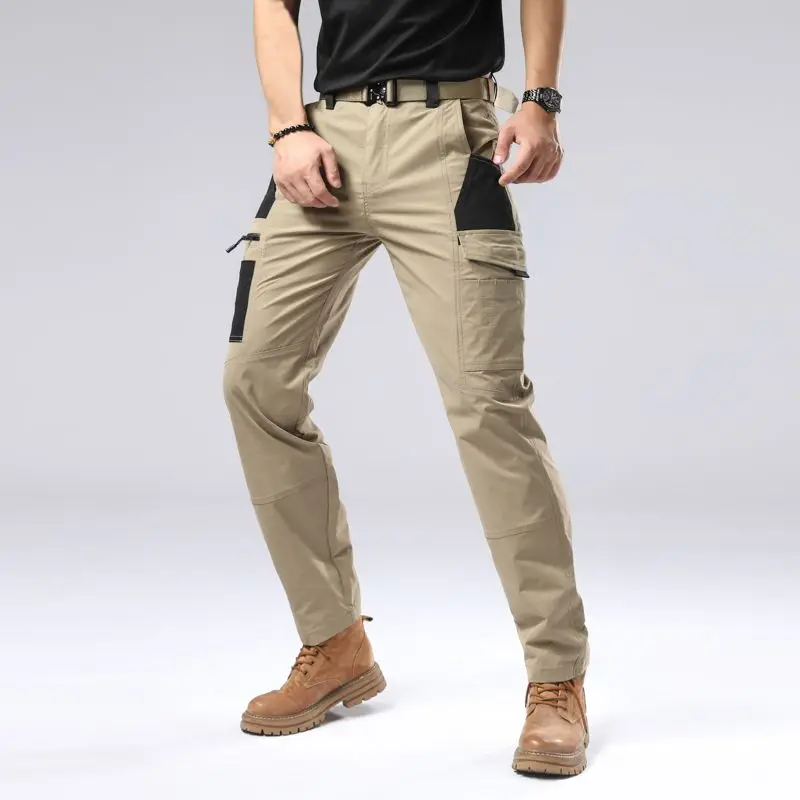 Men's Quick Drying Tactical Pants Loose Casual Outdoor Workwear Wear-Resistant Training Hiking Trousers American Style