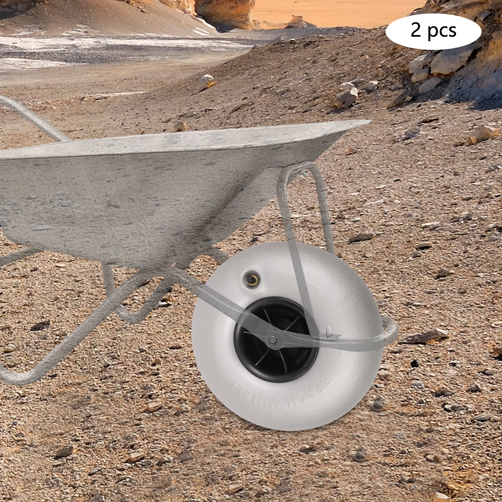 إطارات عجلات بالون بديلة للشاطئ مكونة من قطعتين، إطارات عربة لقارب كاياك دوللي زورق عربات التي تجرها الدواب كاري