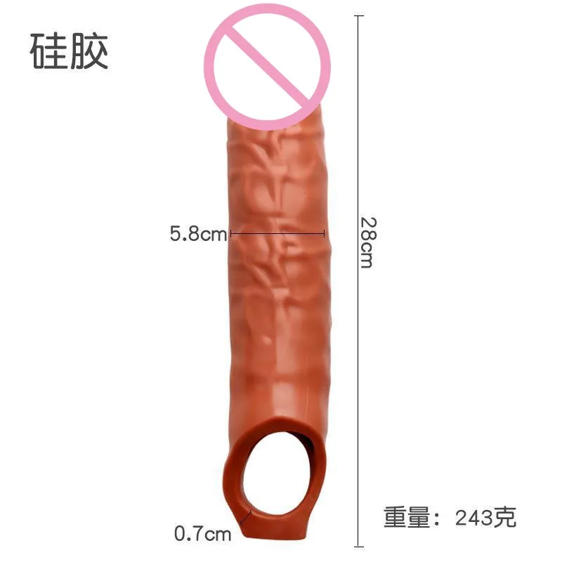 Silicone Penis Sleeve Sexual Cockring Delay Ejaculation Cock Ring Bondage Rope Time Lasting Extended Glans Cover Male Sex Toys