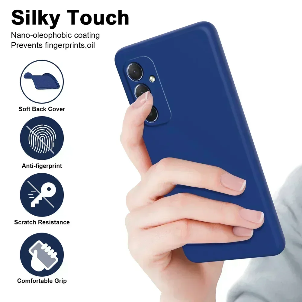 Funda de teléfono de silicona líquida Original para Samsung Galaxy A05 A05S A15 4G A25 A35 A55 5G fundas traseras a prueba de golpes