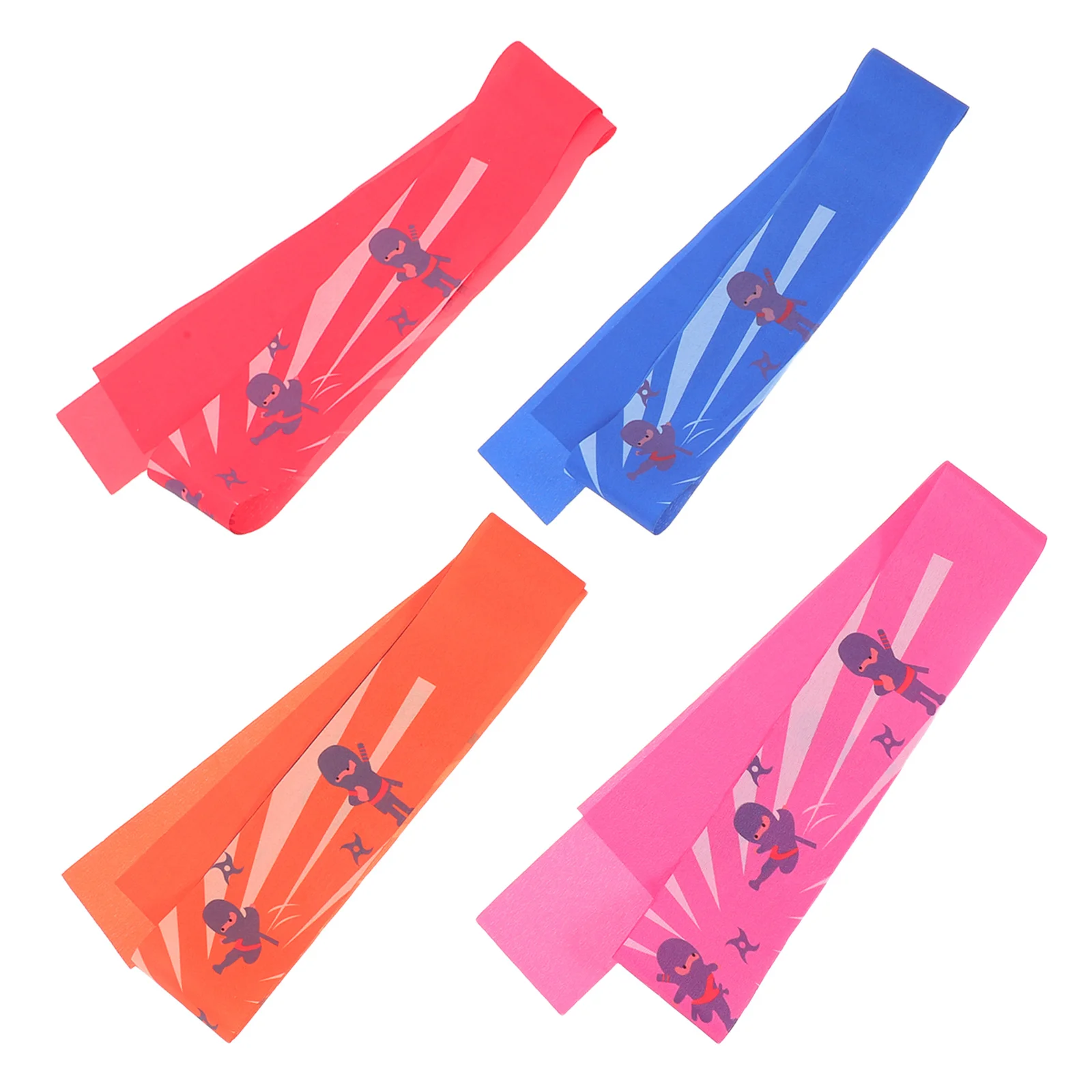

4pcs Kids Karate Headbands Colorful Breathable Ninja Party Decorations For Boys Girls Reusable Japanese Hachimaki Sports Costume