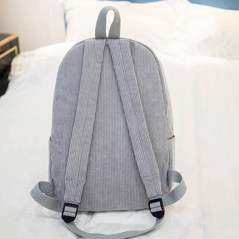 Sac à Dos en Velours Côtelé Personnalisable, Personnalisable avec votre Nom, Décontracté, Unisexe, Classique, Portable, Ultra Doux, pour Campus