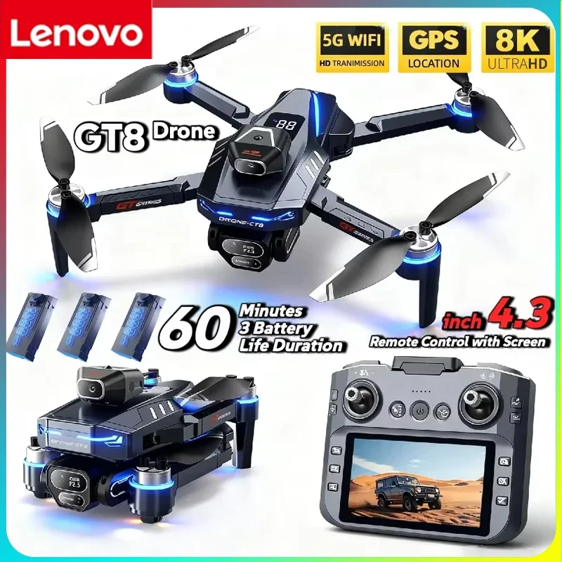 

Lenovo GT8 Foldable GPS Quadcopter 8K HD 360 Dual Cameras 5G WIFI FPV Brushless Motor Obstacle Avoidance Outdoor Shooting