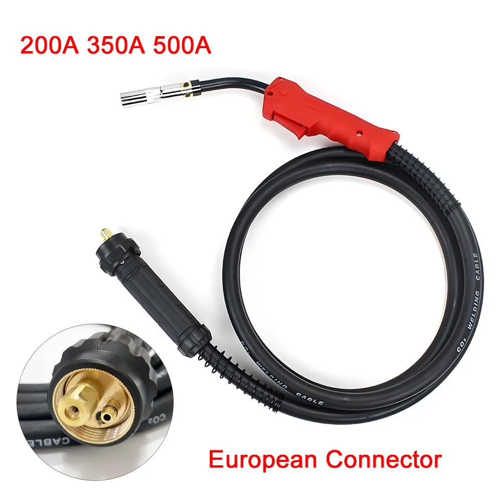 

European 200A/350A/500A Welding Gun MIG MAG Welding Torch of Portable Welding Machine for Euro CO2 WeldingTorch 3/5 Meters