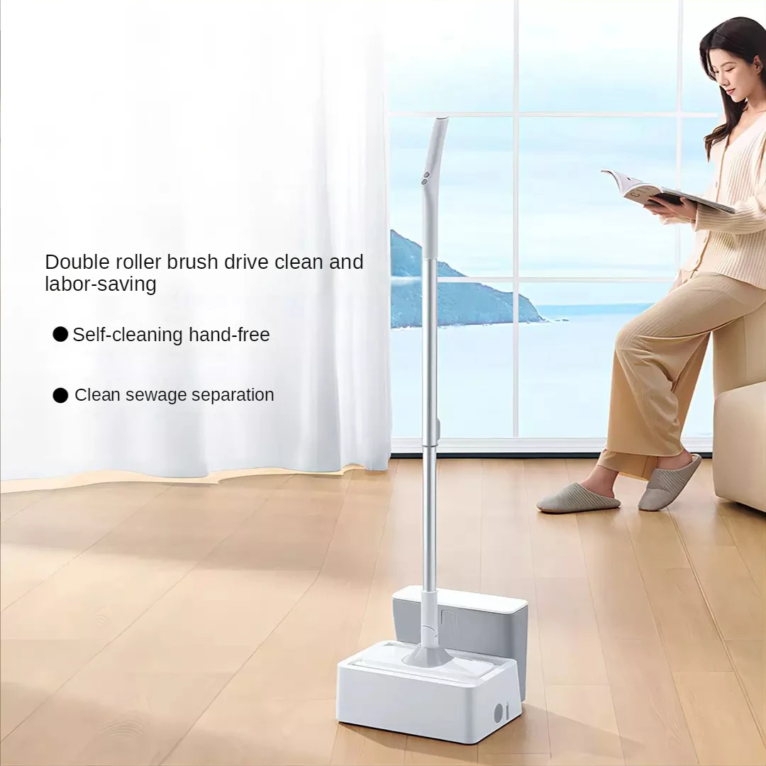 Double roller brush wireless self-cleaning mopping machine  Electric Floor Mop Equipped with Traction