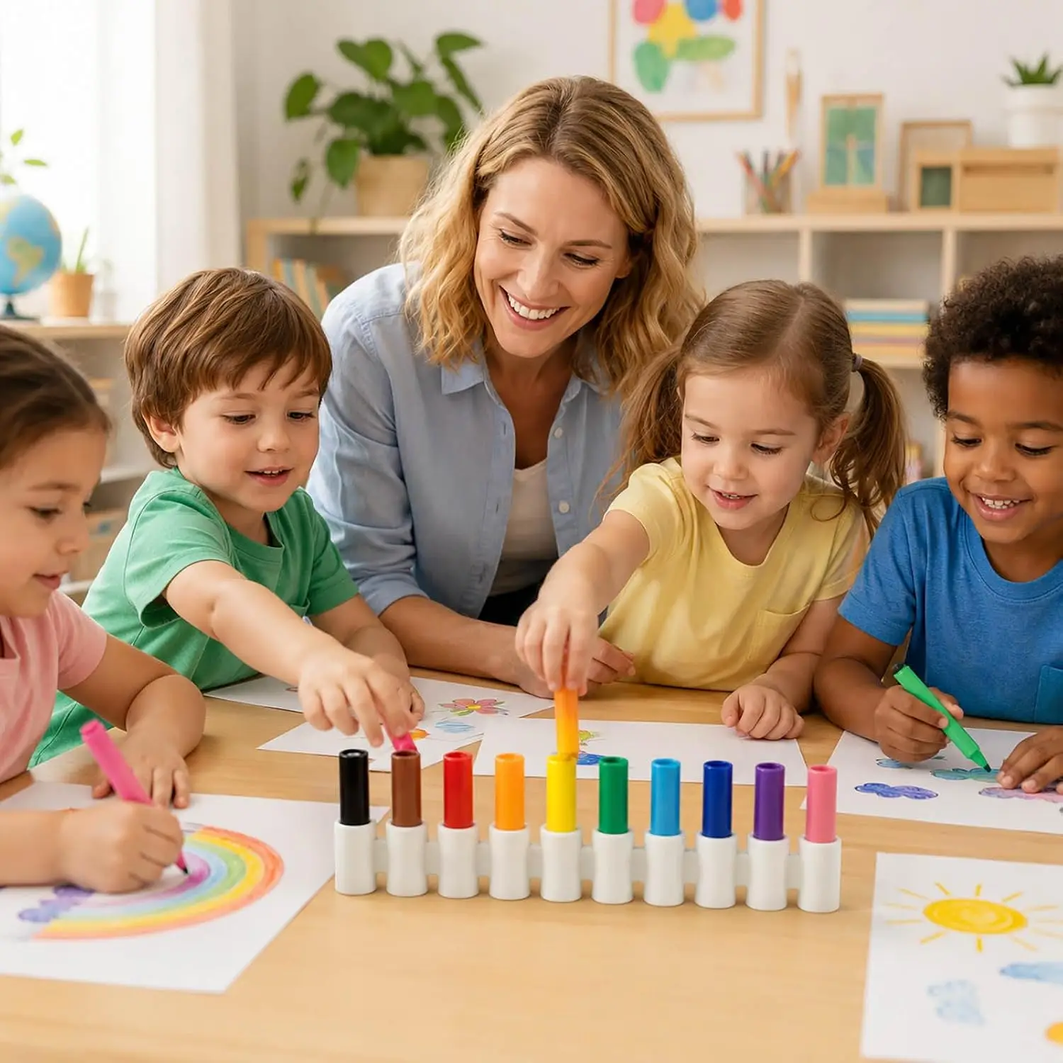 Marker Storage Box  Art Marker Holder Marker Storage Holder Silicone For Student Desks Drawing Pens Art Markers