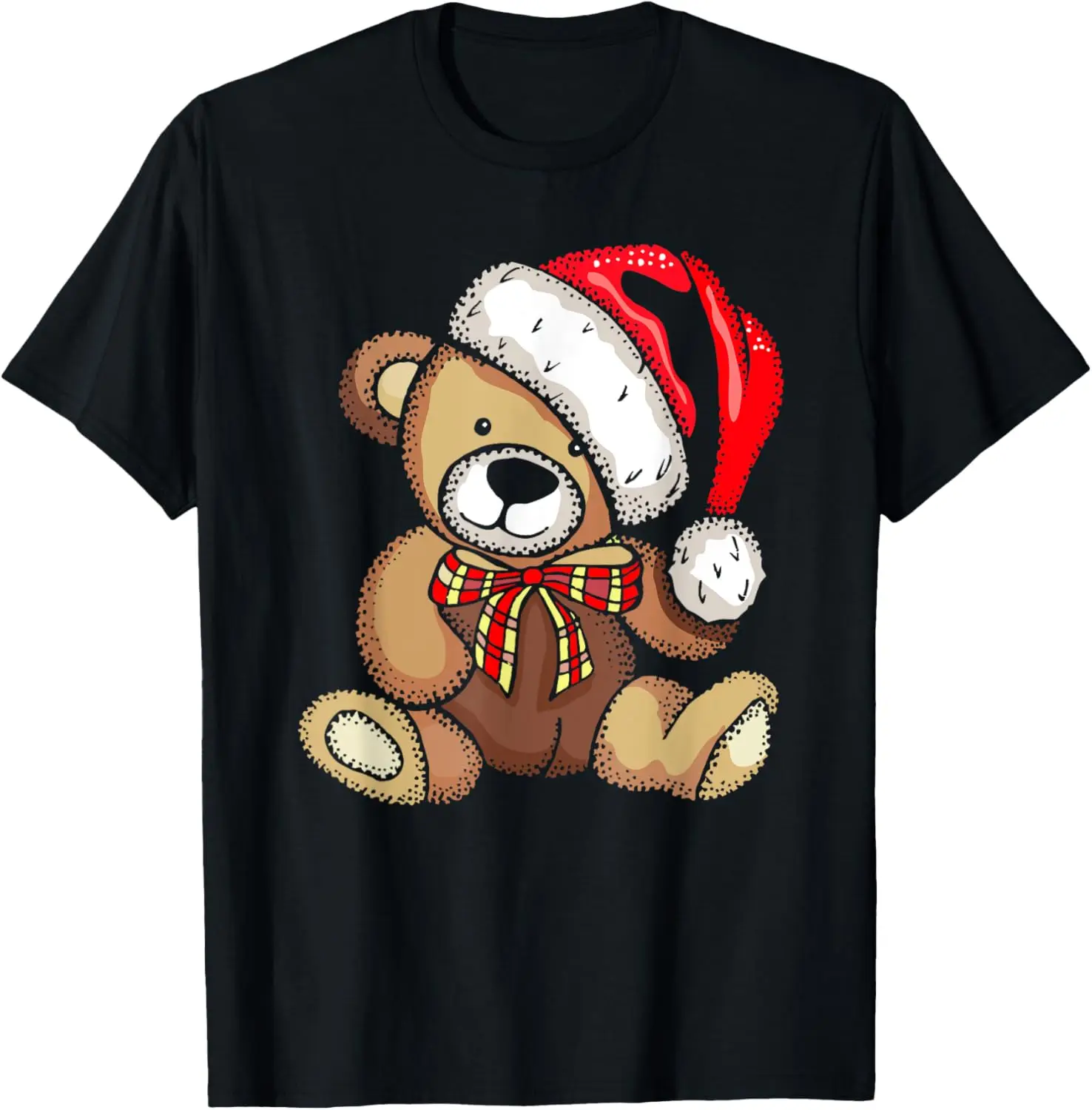 Teddy Bear Santa Hat Christmas Pajama Cute X-Mas Boys Girls T-Shirt