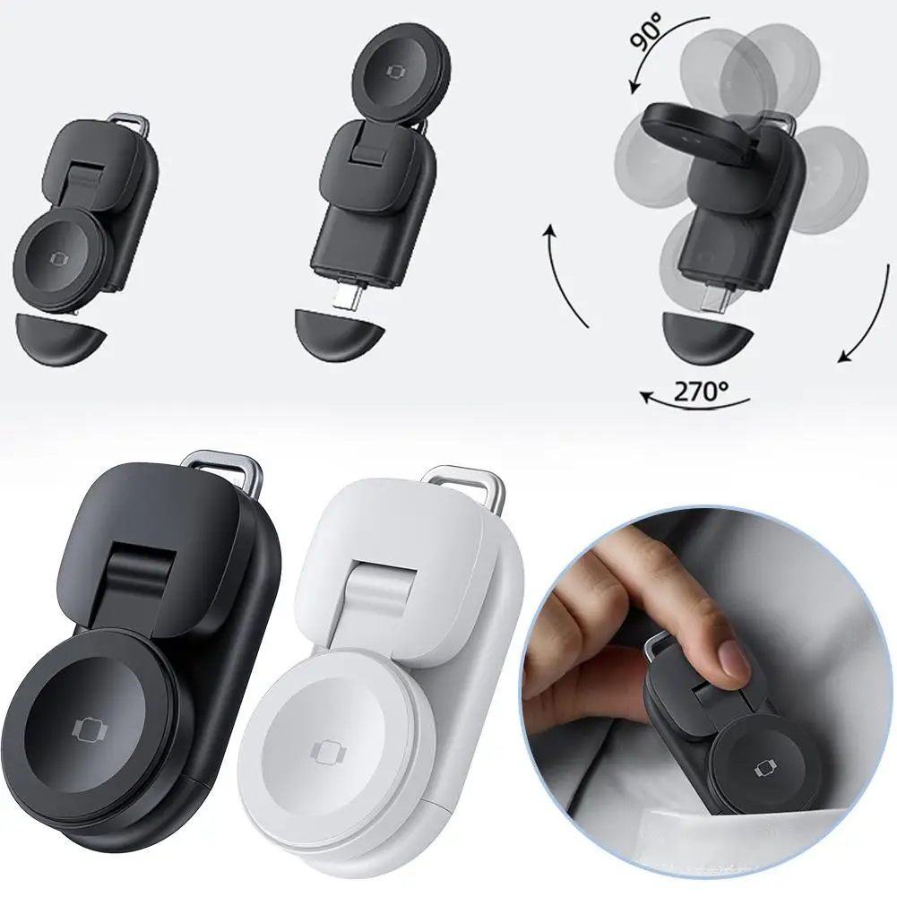 Portable 360° Wireless Charger for Smartwatch, Magnetic Mini Charging Stand Compatible with All Series Watch Charging