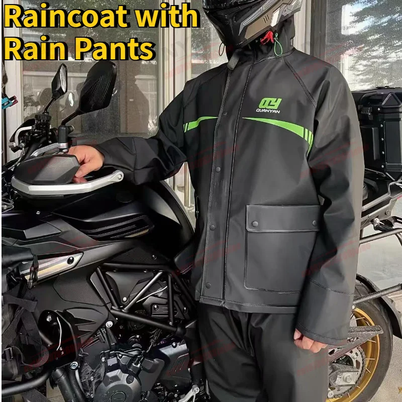 

Motorcycle Riding Raincoat Rainstorm Proof Matching Rainshoes PVC Thickened Adult Suit Split Jacket Outdoor Bicycle