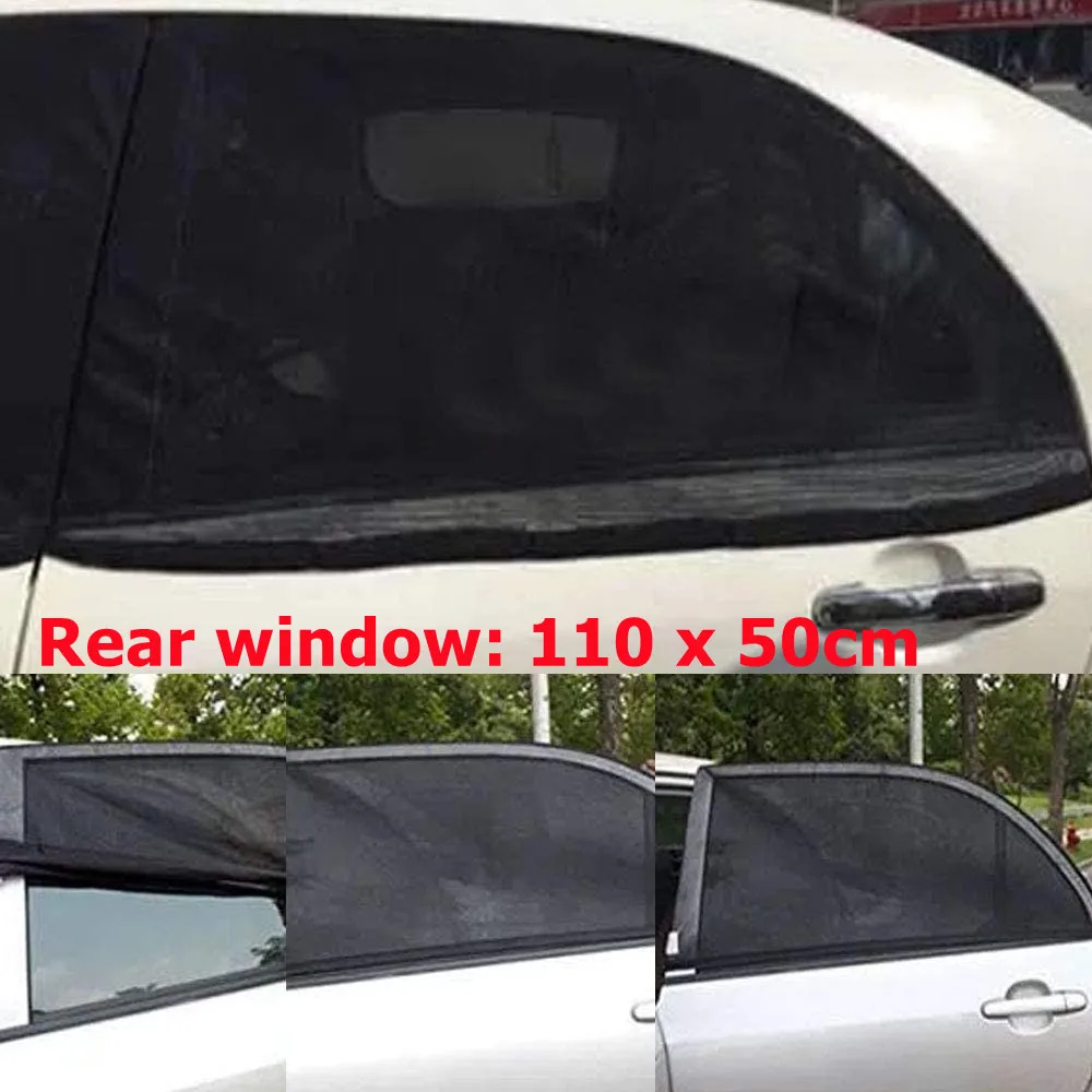 4pcs Car Front&Rear Side Window Sun Visor Shade Mesh Cover insulation anti-mosquito Fabric Shield UV Protector Sunshade Curtain