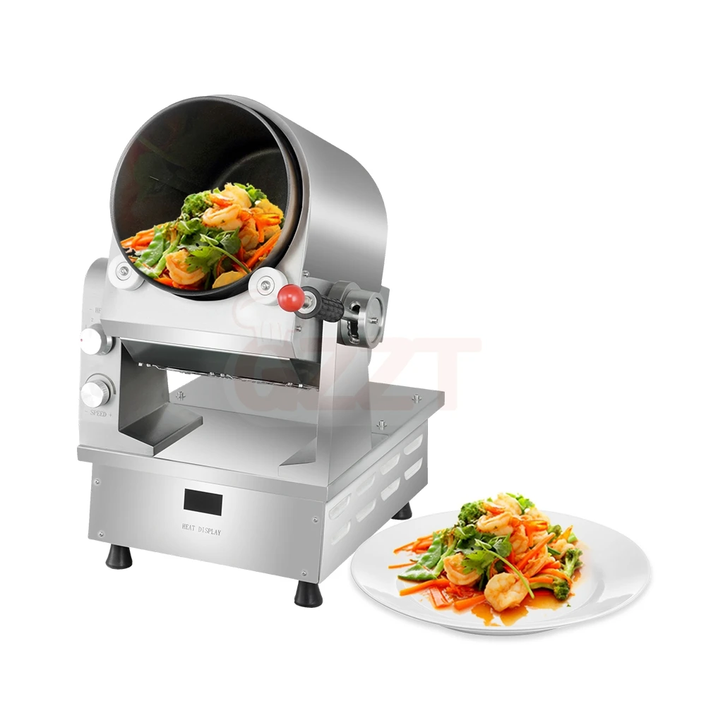 220V 5Kw Commercial Electric Intelligent Automatic Stir Frying Machine Automatic Cooking Machine Gas Auto Cooking Stir Fryer