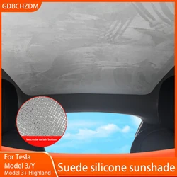 Electrostatic Sorption Sunshade Ice Cloth Sunroof Front Rear Glass Skylight Sun Shade Interior Cooling for Tesla Model 3 Model Y