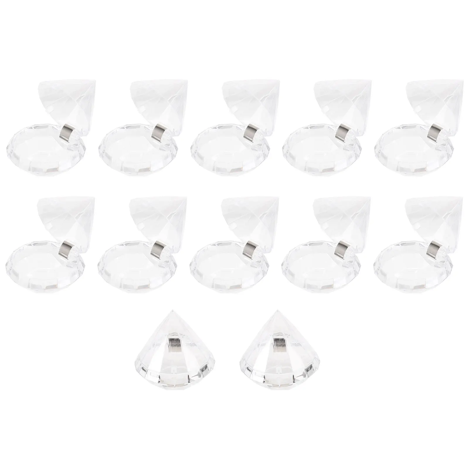 Sugar Container 12pcs Diamond Shape Candy Box Creative Plastic Storage Case for Home Party Wedding Dessert Holder