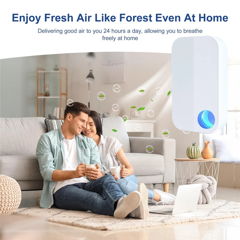 منقي الهواء ABUS-Lonic - 4 منافذ سلبية، مؤين هواء محمول هادئ للمنزل والمكتب وغرفة النوم والحمام بقابس الاتحاد الأوروبي