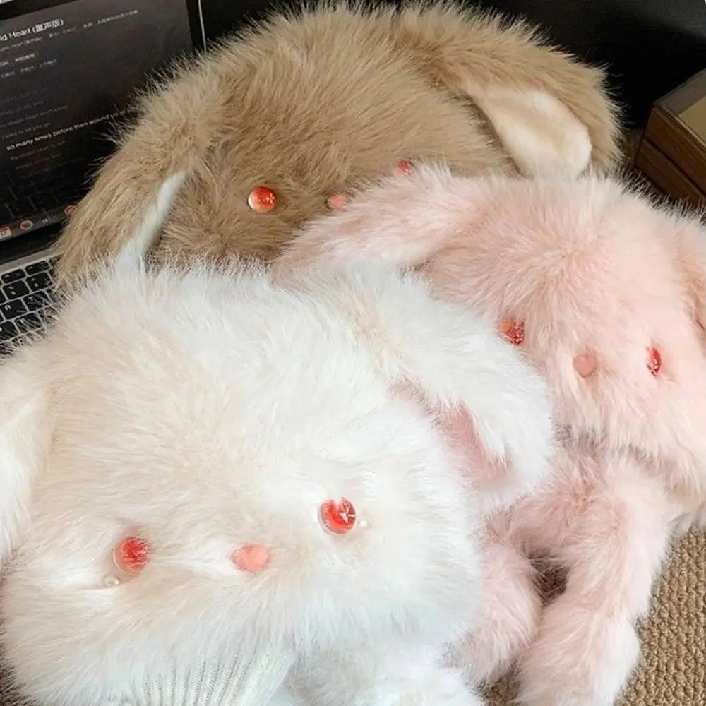 

Зимняя плюшевая шапка с ушками кролика, движущимися ушками, теплая, ветрозащитная, мягкая, пушистая, защита ушей, осенняя