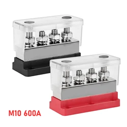 Marine Battery Bus Bar 12-48V 600A, 4*M10 Studs (3/8