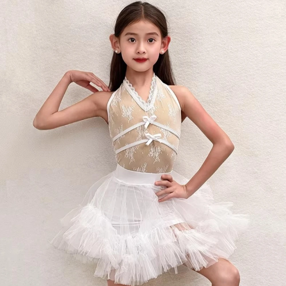 

Summer New Children's Performance Practice Black Latin Dance Dress for Girls' High End Sense