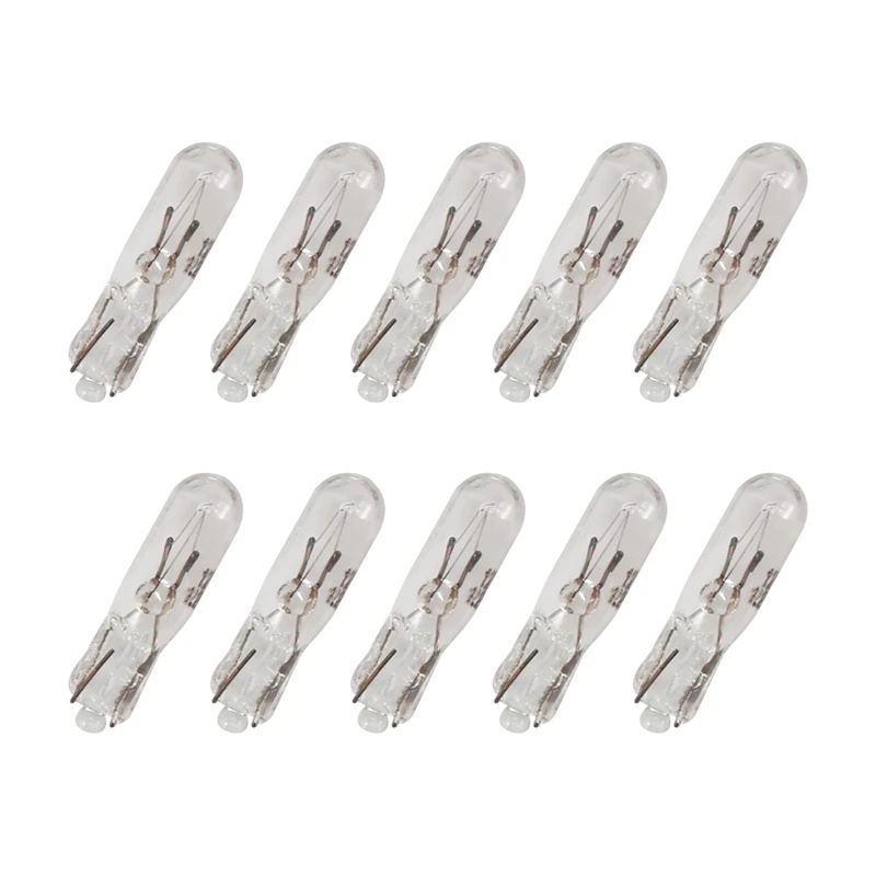 10Pcs T5 17 86 206 286 Halogen Bulb Car Instrument Panel Lamp Auto Wedge Dashboard Lamp 1.2W 12V Light Source Warm White