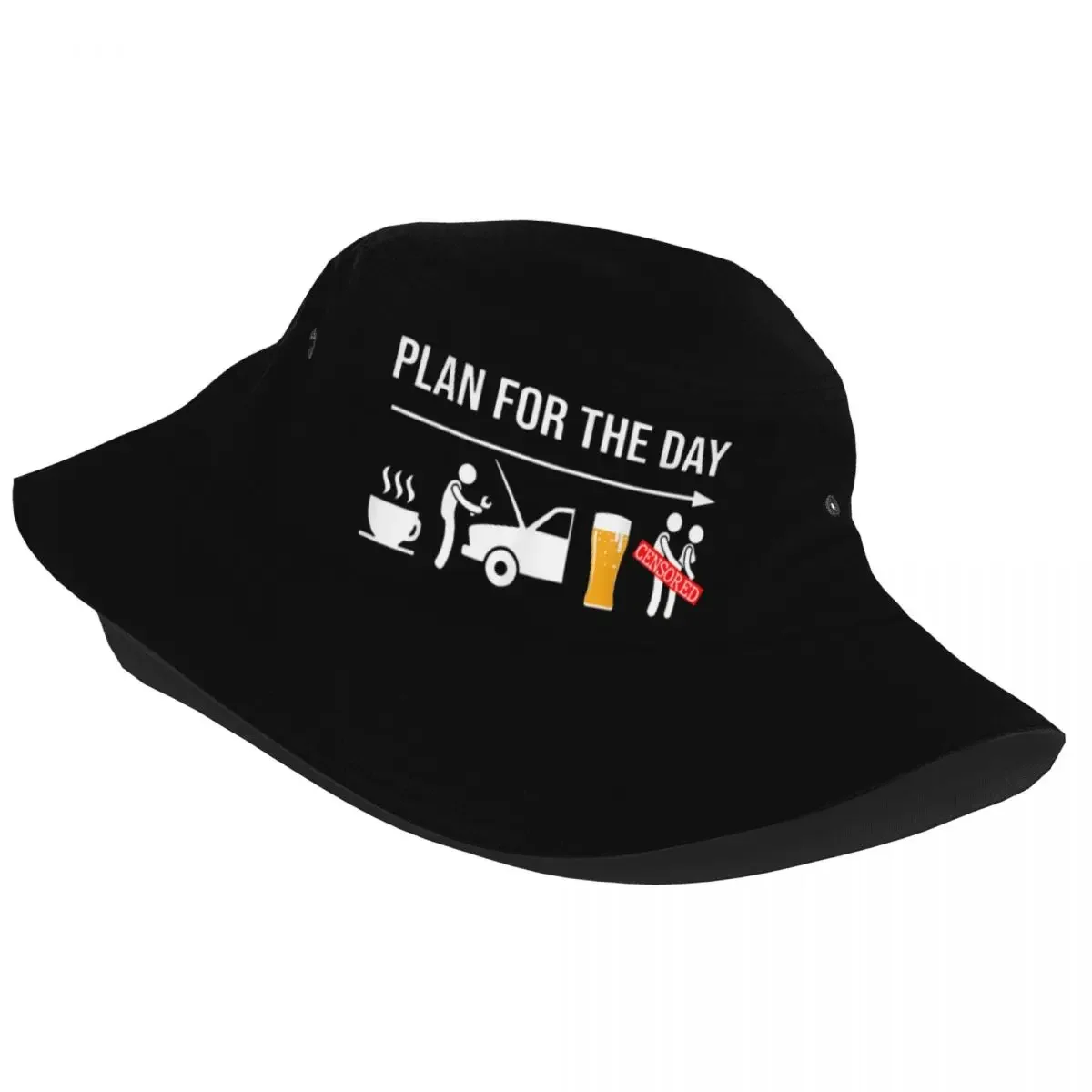 Plan For The Day Funny Coffee Wrench Beer Mechanic Bucket Hats Spring Headwear Stuff Fishing Hat for Outdoor Girl Panama Hat