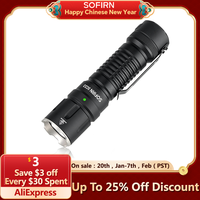 Sofirn SC33 XHP70.3 HI LED Flashlight Tactical 5200lm Powerful 21700 USB C Rechargeable Torch with Tail E-switch Outdoor Light