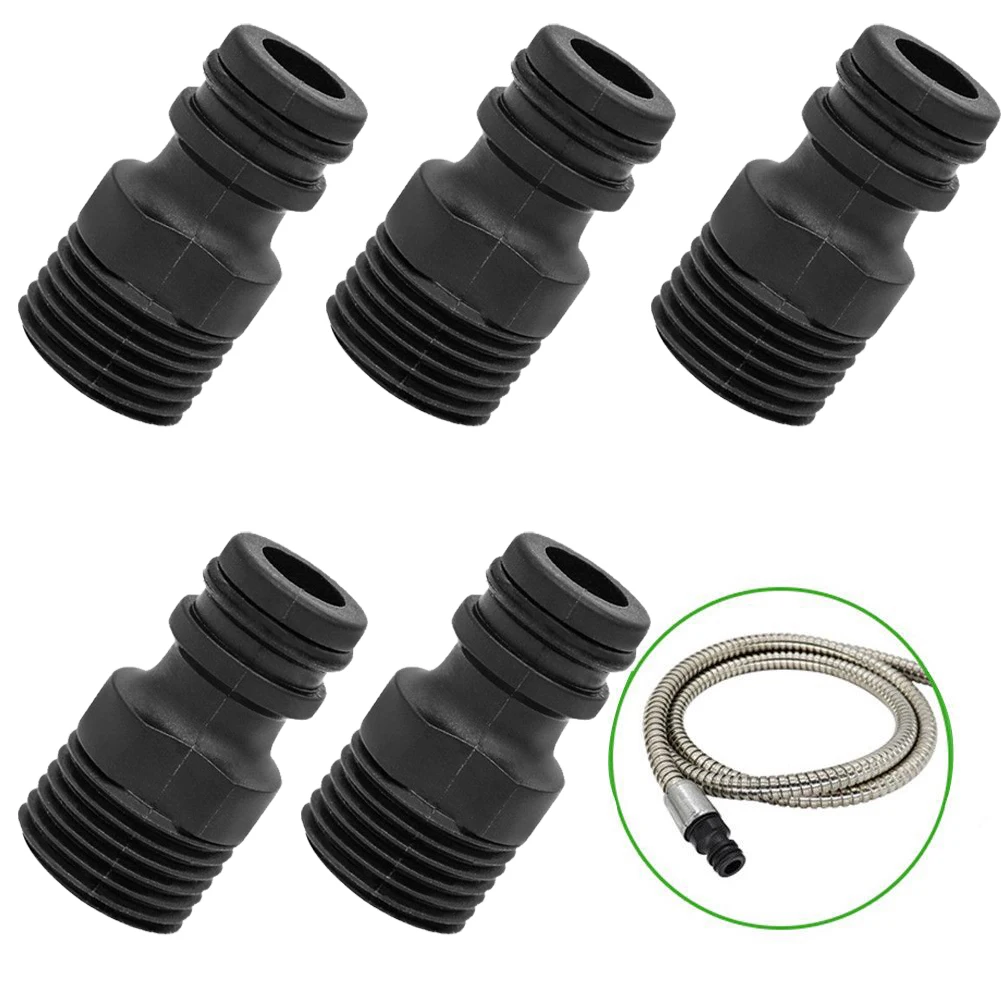 5 Stück 1/2" Leckdichte Gewinde-Schnellkupplung, Kunststoff-Wasserrohr-Armaturenadapter, Gartenbewässerungs-Hydraulikschlauchanschluss – Detail 1