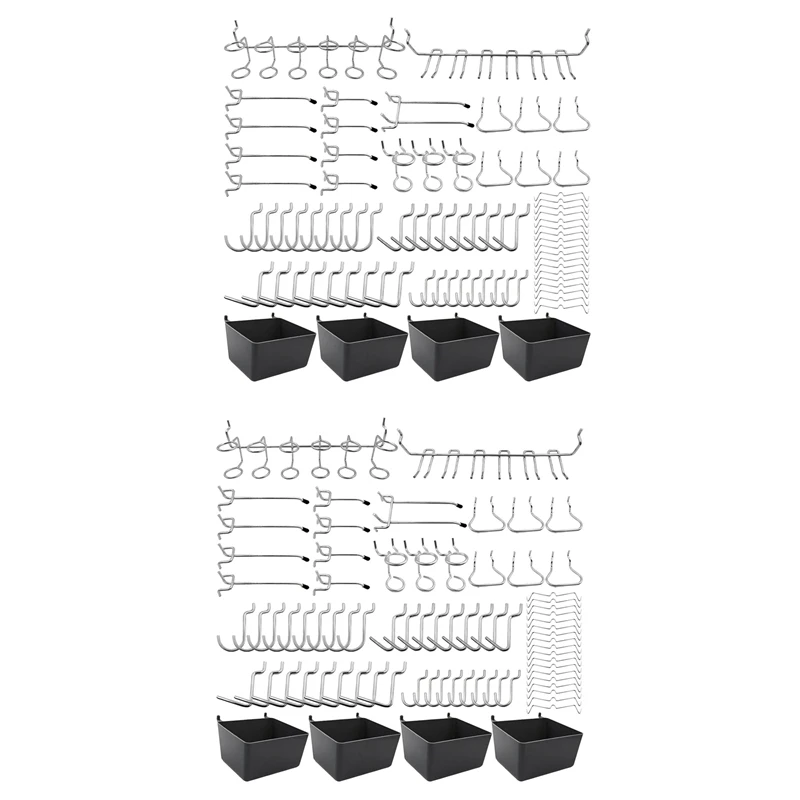 

160 Piece Pegboard Hooks Assortment With Pegboard Bins, Peg Locks, For Organizing Various Tools For Kitchen Craft Room