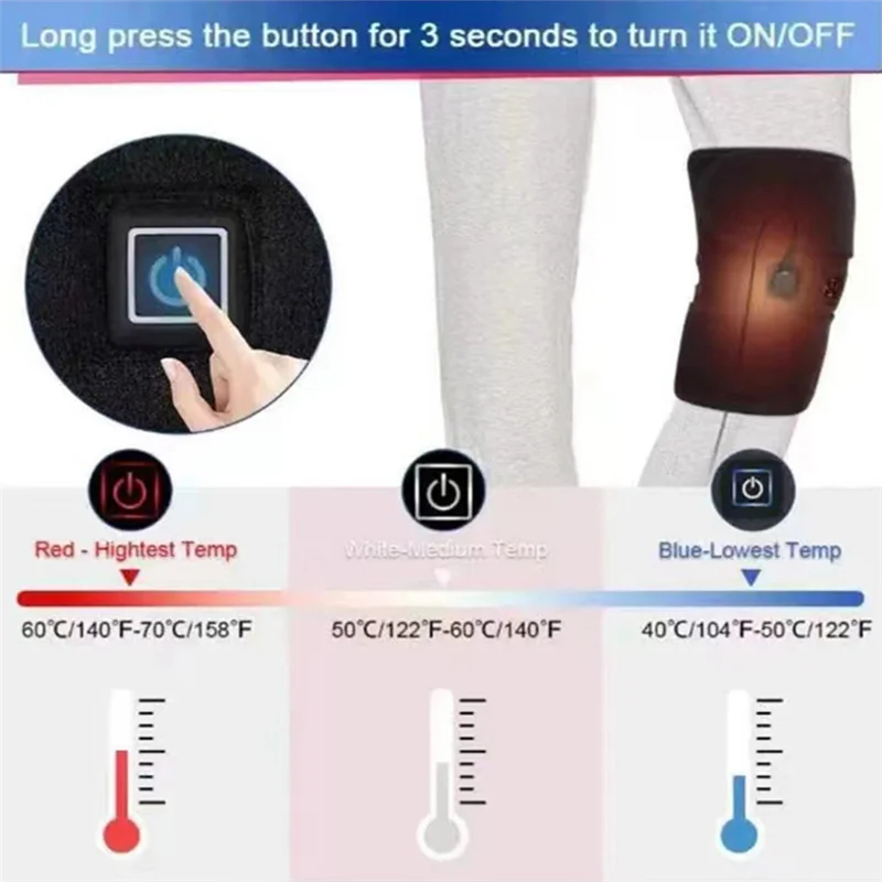 ABLE-وسادات الركبة للتدفئة الكهربائية واقيات المفاصل لالتهاب المفاصل المشتركة القديمة الباردة جوارب الركبة للساق