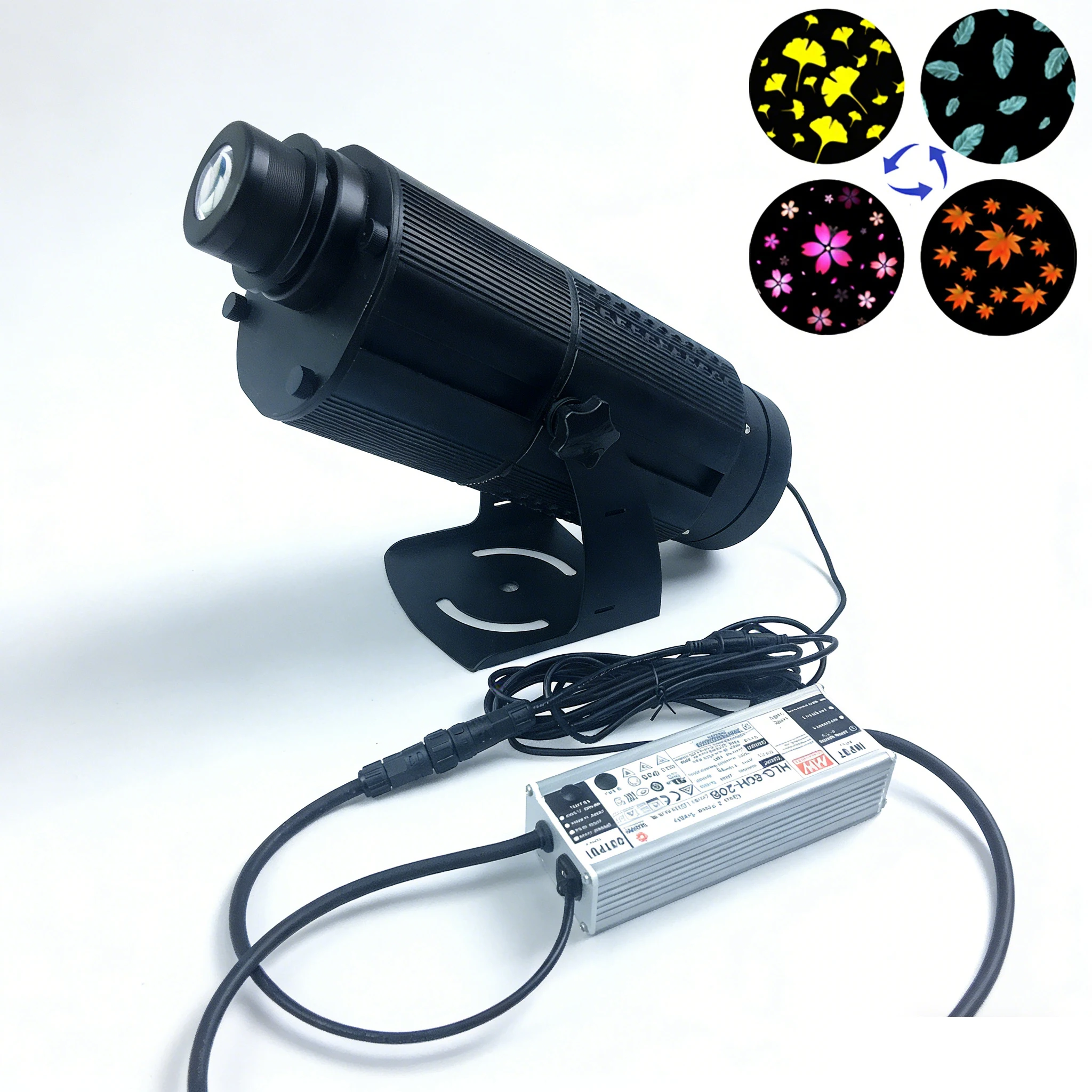 Nieuwe 4-beeld roterende Gobo-projector, 80 W IP65 waterdichte LED-commercieel licht voor buitenwinkelcentrumhotel, dynamisch reclamesysteem