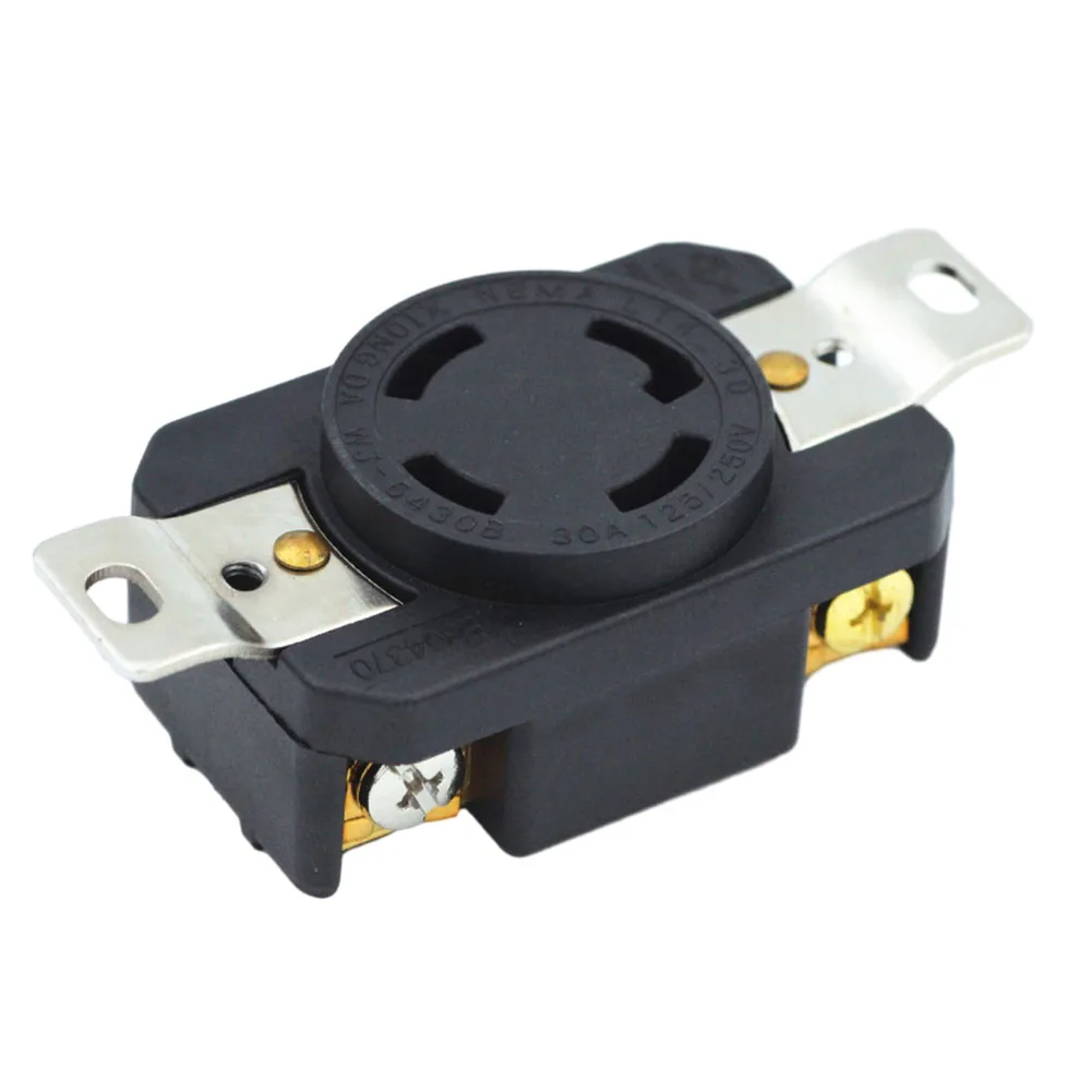 NEMA L14 30P L14 30R 30A 125/250V Male Plug & Female Receptacle Kit Locking Design Industrial Grade Socket Nylon Shell