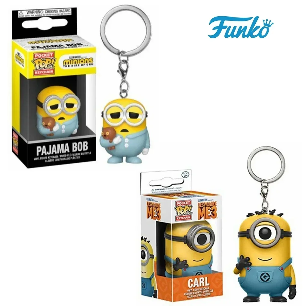 Funko Pop Despicable Minions Me CARL Pajama Bob Agnes Pocket Pop Keychain the Rise of GRV Vinyl Figure Toys