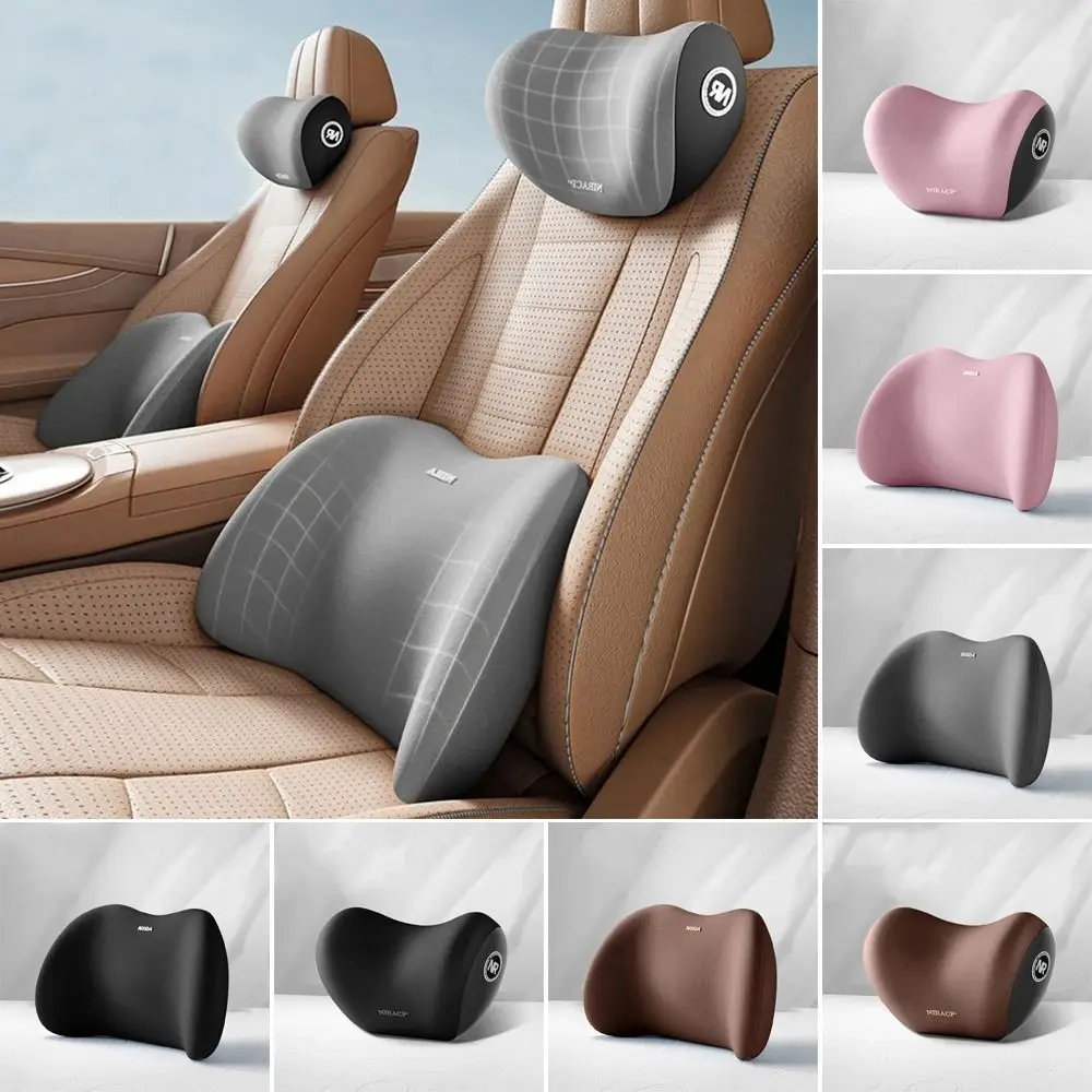 Memory Foam Car Neck Headrest Cervical Lumbar Support Back Pad Car Seat Pillow Car Interior Accessories Neck Rest Protector