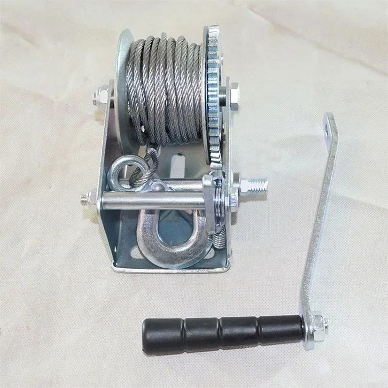 New Industry 600 Lb-3000 Lb Wire Rope Lifting Winch Household Manual Hand Hoisting Winch Self-locking Traction Machine With Stee