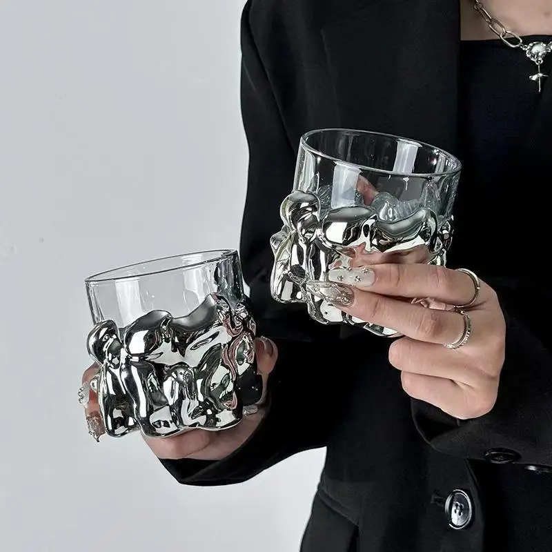 

Creative shaped high borosilicate heat-resistant glass cup whiskey cup household coffee fruit tea cold drinks commonly used cups