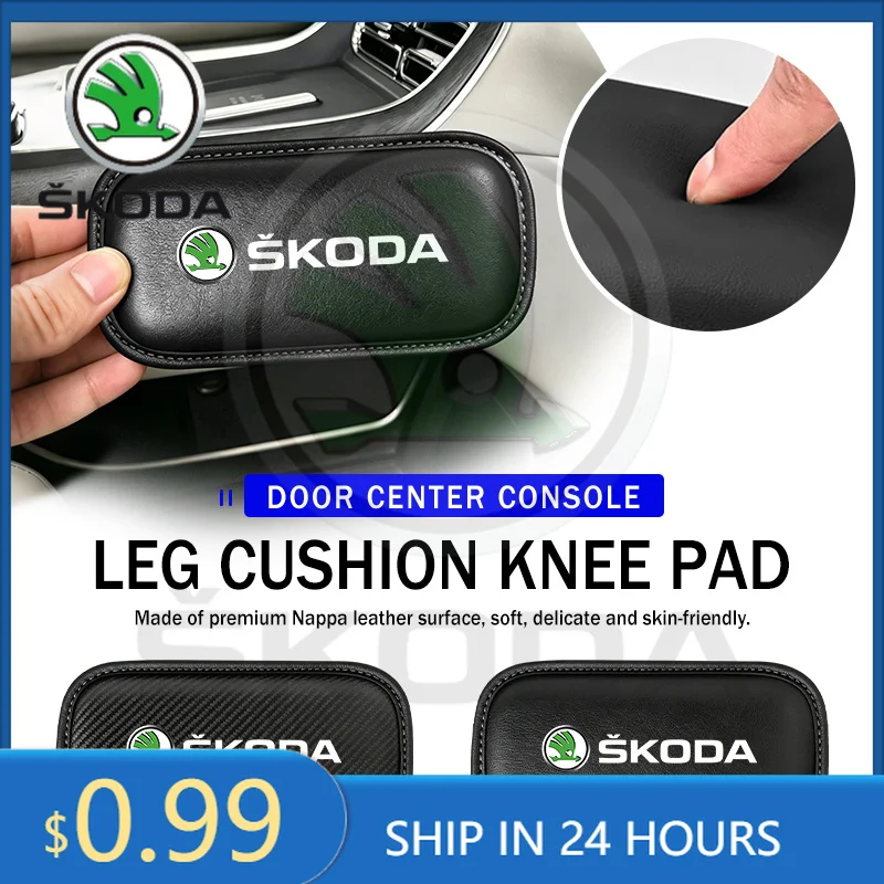 

Car Sticker For Skoda For Skoda Car Interior Leg Knee Rest Pad Leather Cushion Accessories Kamiq MK3 Roomster Rapid Kodiaq Karoq