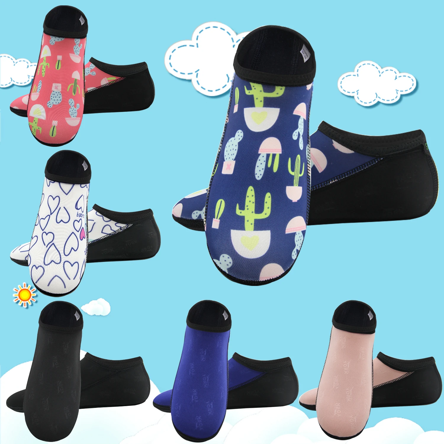 

Portable Yoga Fitn oes Men Women Beach Anti-Cut Slip-Resistant Qui-Dry Indoor Running hine Couple Sandals