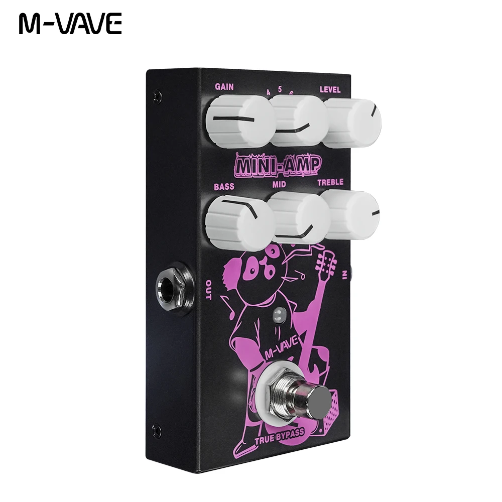 M-VAVE MINI-AMP Pre-amp Simulation Effect Pedal 9 Classic Amp Effects 3 Band EQ True Bypass Specialized High-end Parts Durable